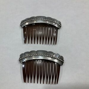 Two Vintage Sterling silver Hair combs